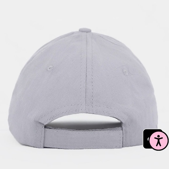 Light Grey Woven Baseball Cap - Picture 6 of 9